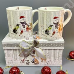 Набор посуды: 2 Кружки керам 220мл "Снеговик" NEW | Фото 6