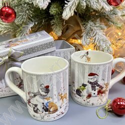 Набор посуды: 2 Кружки керам 220мл "Снеговик" NEW | Фото 8