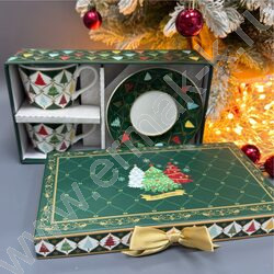 Набор посуды: 2 Кружки и 2 блюдца керам 120мл "Елочки" NEW | Фото 5