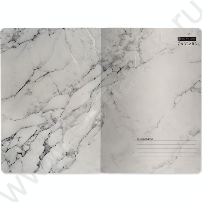 Тетрадь  40л клетка "Carrara" 70 г/м2 бежевая бумага | Фото 2