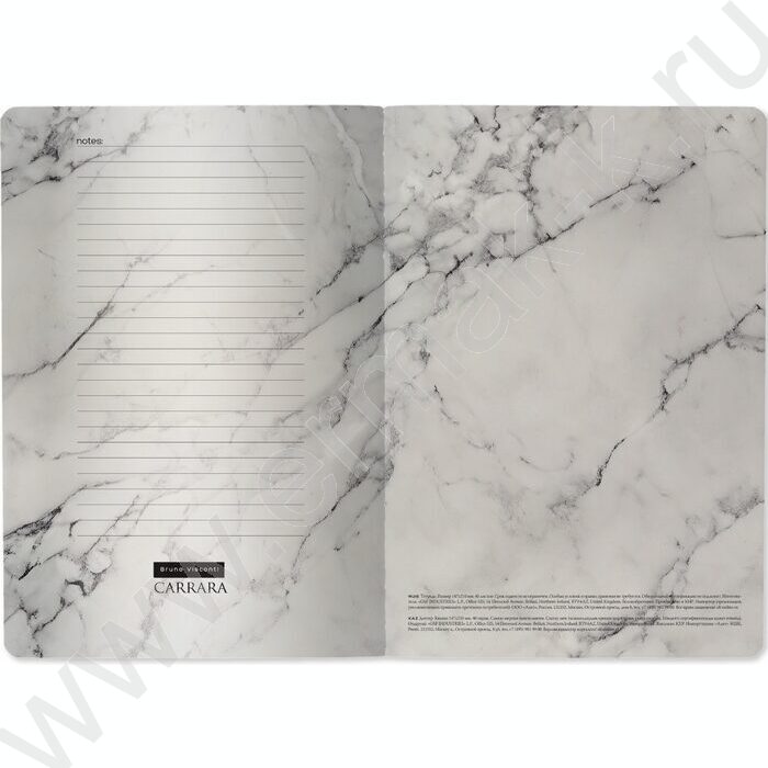 Тетрадь  40л клетка "Carrara" 70 г/м2 бежевая бумага | Фото 4