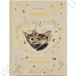 Тетрадь  80л клетка/кольца "Love me.Котики приносят счастье" сменный блок NEW | Фото 1