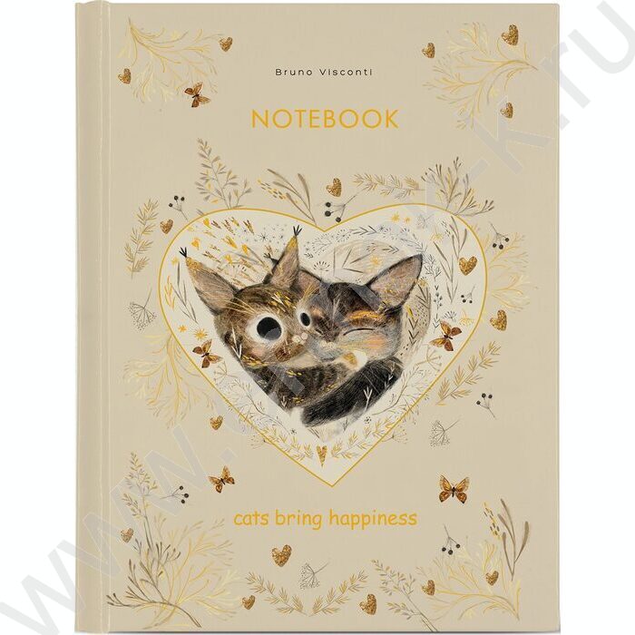 Тетрадь  80л клетка/кольца "Love me.Котики приносят счастье" сменный блок | Фото 1