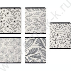 Тетрадь  48л клетка "BLACK & WHITE.Flora" /мат.лам.Soft Touch/ ассорти NEW | Фото 1