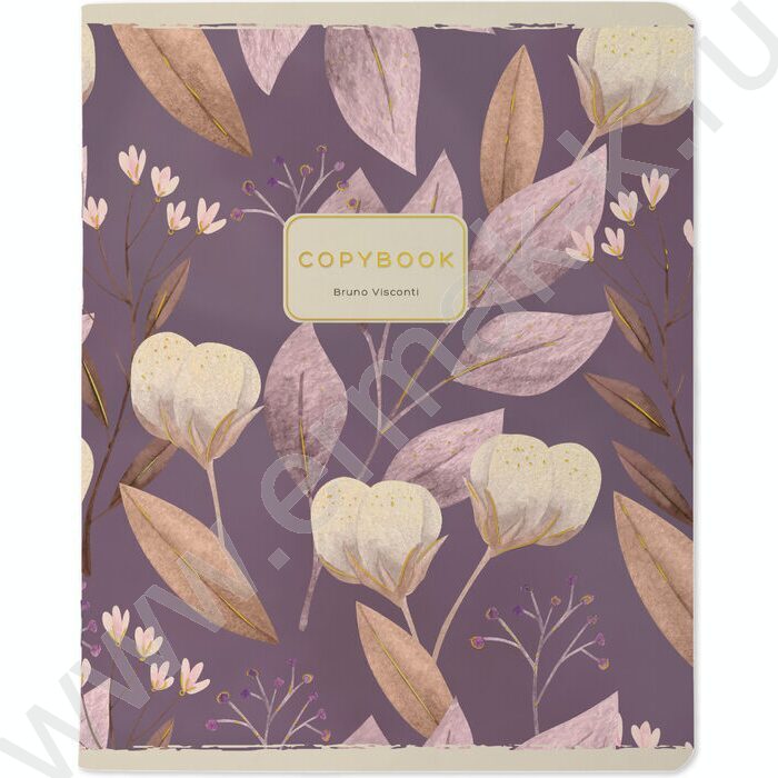 Тетрадь  48л линейка "Flowers challenge" /матовая ламинация Soft Touch, фольга серебро/ ассорти | Фото 4