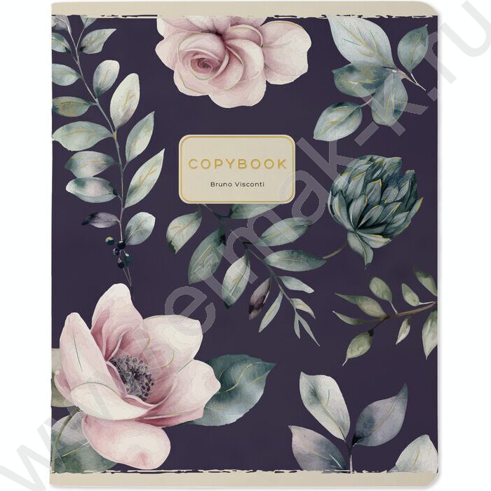 Тетрадь  48л линейка "Flowers challenge" /матовая ламинация Soft Touch, фольга серебро/ ассорти | Фото 6