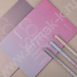 Тетрадь  40л линейка "Color Surf.Morandi Pink" /матовая ламинация Soft Touch, фольга серебро/ NEW | Фото 5