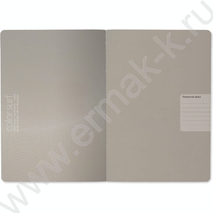 Тетрадь  40л клетка "Color Surf.Morandi Grey" /матовая ламинация Soft Touch, фольга серебро/ | Фото 2