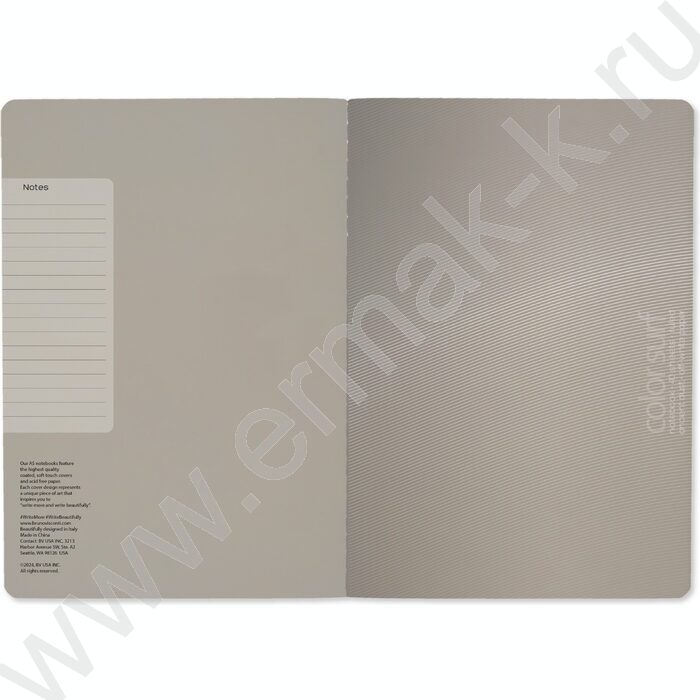 Тетрадь  40л клетка "Color Surf.Morandi Grey" /матовая ламинация Soft Touch, фольга серебро/ | Фото 4