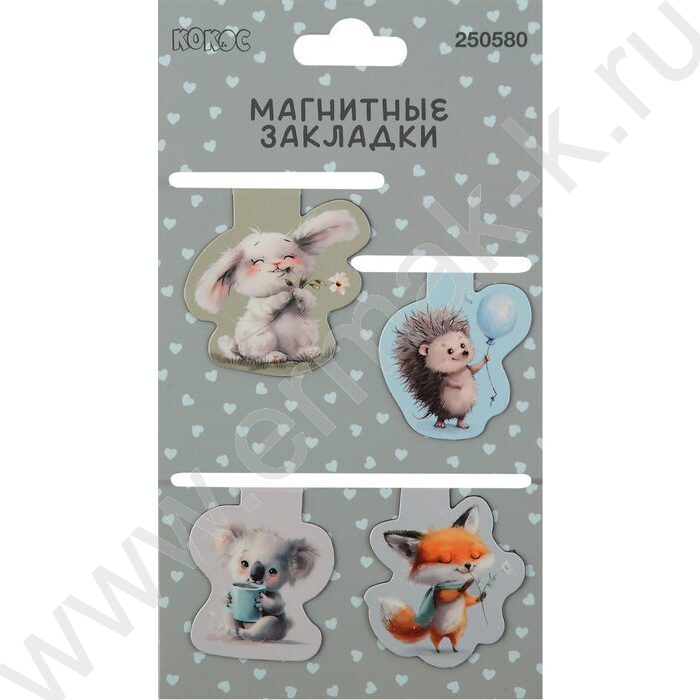 Закладки магнитные "Cute animals" набор 4шт | Фото 1