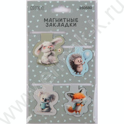 Закладки магнитые "Cute animals" набор 4шт NEW | Фото 3