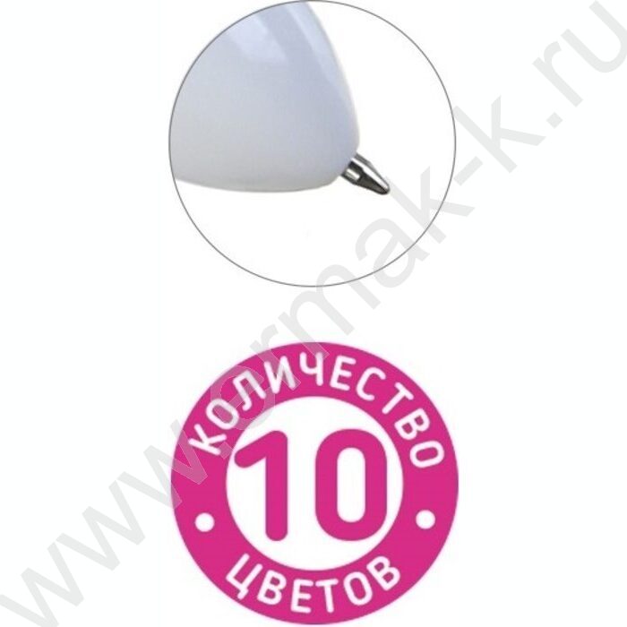 Ручка шар авт 10-ти цветная 0,7мм Лапки корпус пластиковый цветной ассорти | Фото 2