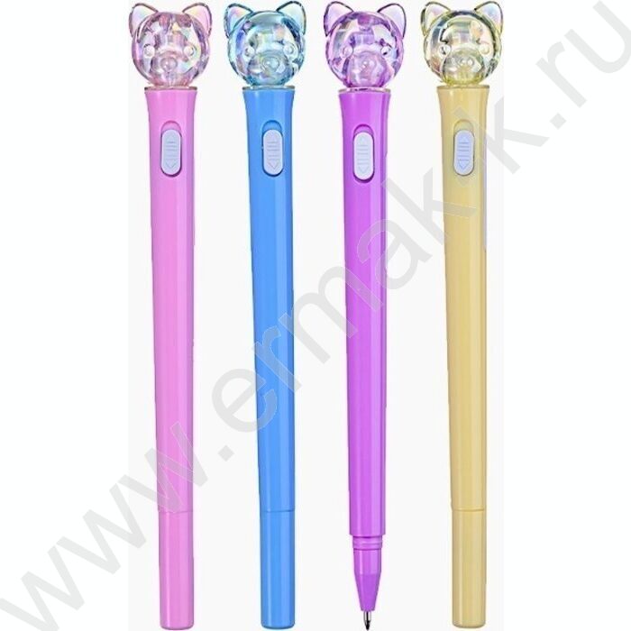 Ручка шар 0,7мм синяя /корпус пл.,с подсветкой ассорти,сменный стержень 100 мм | Фото 1