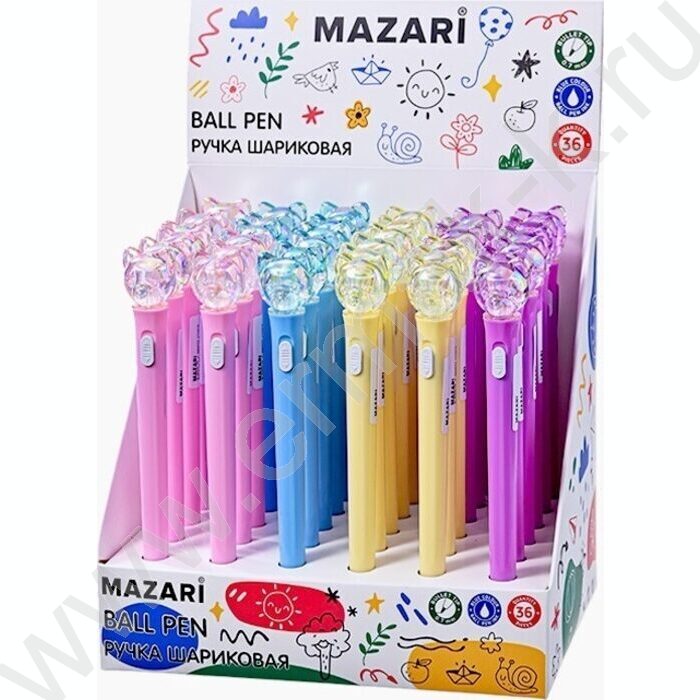 Ручка шар 0,7мм синяя /корпус пл.,с подсветкой ассорти,сменный стержень 100 мм | Фото 3