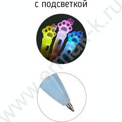 Ручка шар авт 0,7мм синяя Лапка /корпус пл.,с подсветкой ассорти,сменный стержень 77 мм NEW | Фото 2