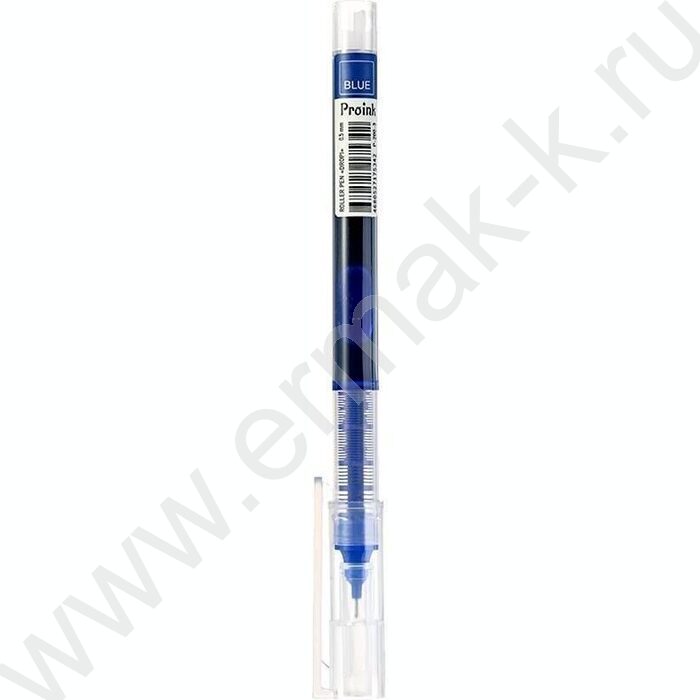 Ручка-роллер 0,5мм синяя Dropi /игла,корпус пластиковый прозрачный | Фото 1