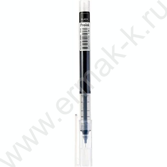 Ручка-роллер 0,5мм черная Dropi /игла,корпус пластиковый прозрачный | Фото 1