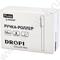 Ручка-роллер 0,5мм черная Dropi /игла,корпус пластиковый прозрачный | Фото 3