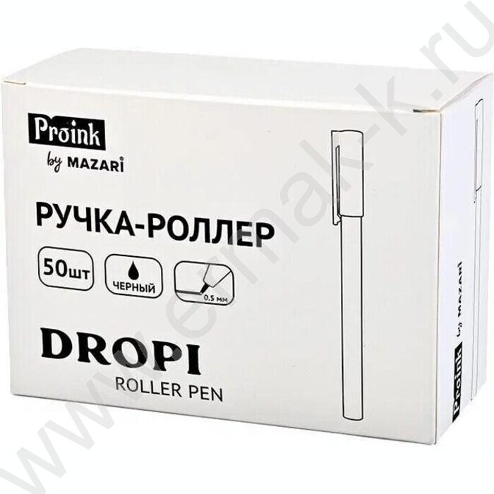 Ручка-роллер 0,5мм черная Dropi /игла,корпус пластиковый прозрачный | Фото 3