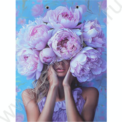 Клипборд А4 мат.ламин. с зажимом Девушка с пионами | Фото 2