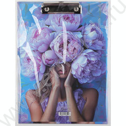 Клипборд А4 мат.ламин. с зажимом Девушка с пионами | Фото 4