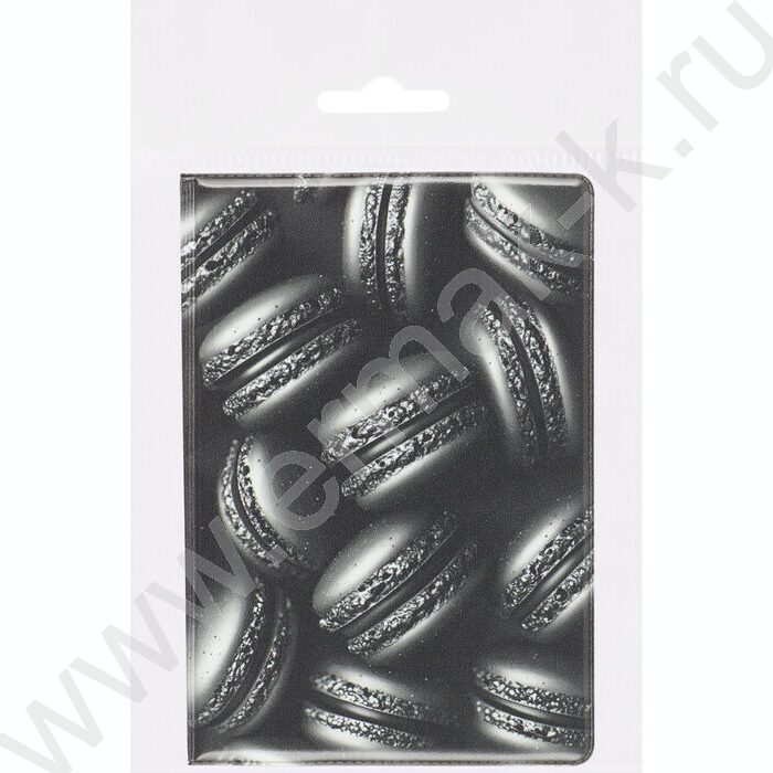 Обложка д/паспорта ПВХ "Black macaroons" | Фото 4