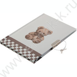 Зап. книжка  56л А6 тв.обл. "Bear" на замке,линия,мат.лам.,выб.лак. NEW | Фото 2