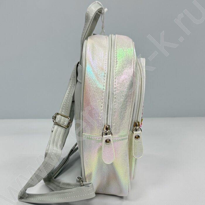 Рюкзак 24*21*10см. "Медвежонок" пайетки /белый | Фото 2