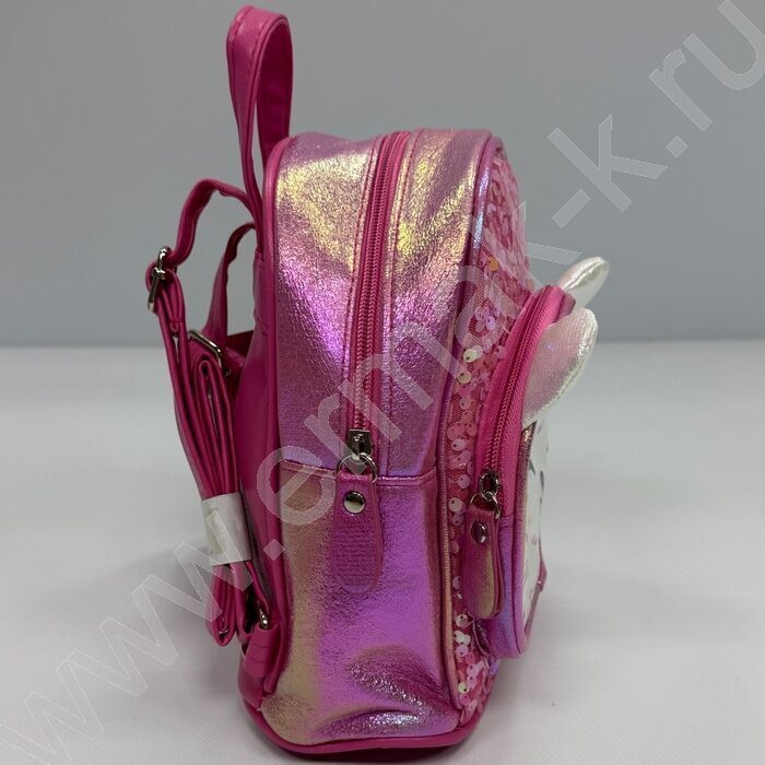 Рюкзак 21*20*10см. "Котенок" пайетки /фуксия | Фото 2