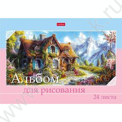 Альбом д/рисования 24л "Живописные домики" /ламинация Soft-touch/ 5видов NEW | Фото 2