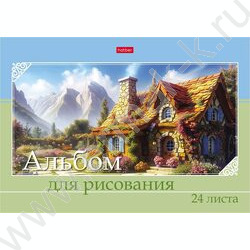 Альбом д/рисования 24л "Живописные домики" /ламинация Soft-touch/ 5видов NEW | Фото 5