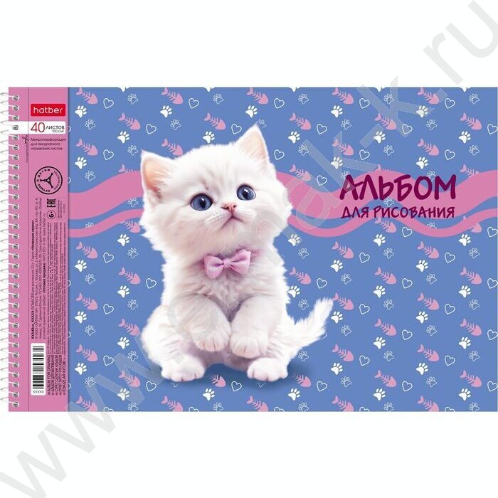 Альбом д/рисования-спираль 40л "Мы-котики!" /перфорация/ 4вида | Фото 2