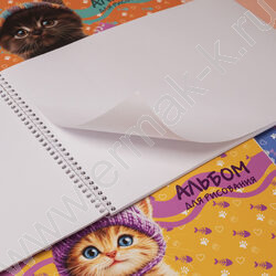 Альбом д/рисования-спираль 40л "Мы-котики!" /перфорация/ 4вида NEW | Фото 5