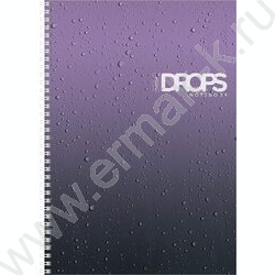 Тетрадь  80л А4 клетка/спираль-перфорация "Drops" /глянц. ламин./ NEW | Фото 1