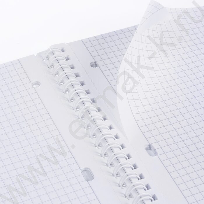 Тетрадь  80л А4 клетка/спираль/пластик.обл./многоуров.перфорация/ "VELVET  Черная" | Фото 2