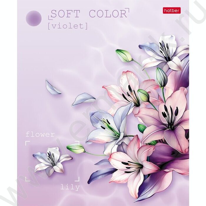 Тетрадь  80л клетка "Эстетика цветов" /ламинация Soft-touch/ 5видов | Фото 2