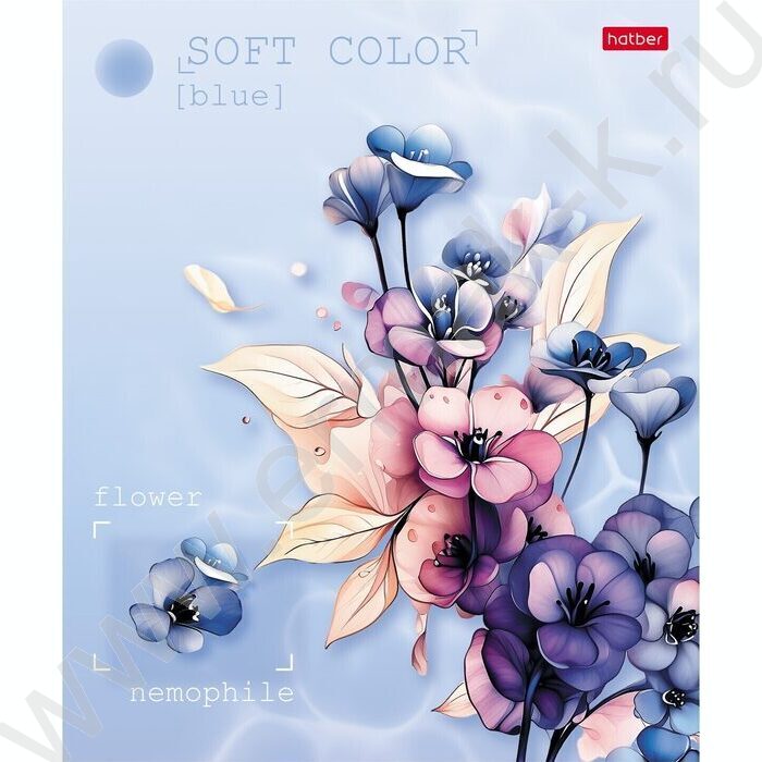 Тетрадь  80л клетка "Эстетика цветов" /ламинация Soft-touch/ 5видов | Фото 3