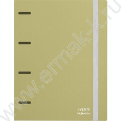 Папка 4 кольца 30мм "sigNATURE" фактура "ткань" 0,65мм, карман внутр./вмест.250л, оливковая | Фото 1