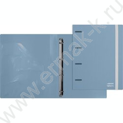 Папка 4 кольца 30мм "sigNATURE" фактура "ткань" 0,65мм, карман внутр./вмест.250л, сумеречно синя NEW | Фото 2