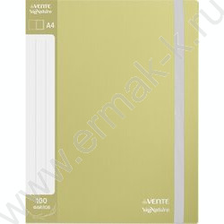 Папка 100 файлов А4 "sigNATURE" фактура "ткань" /вкладыши 30мкм, оливковая NEW | Фото 1