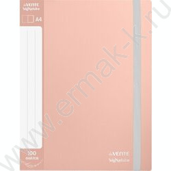 Папка 100 файлов А4 "sigNATURE" фактура "ткань" /вкладыши 30мкм, пудрово розовая NEW | Фото 1