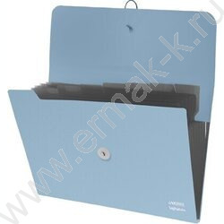 Папка на резинках/кнопке 8отд. A4 "sigNATURE" 600мкм, фактура "ткань" / сумеречно синяя NEW | Фото 2