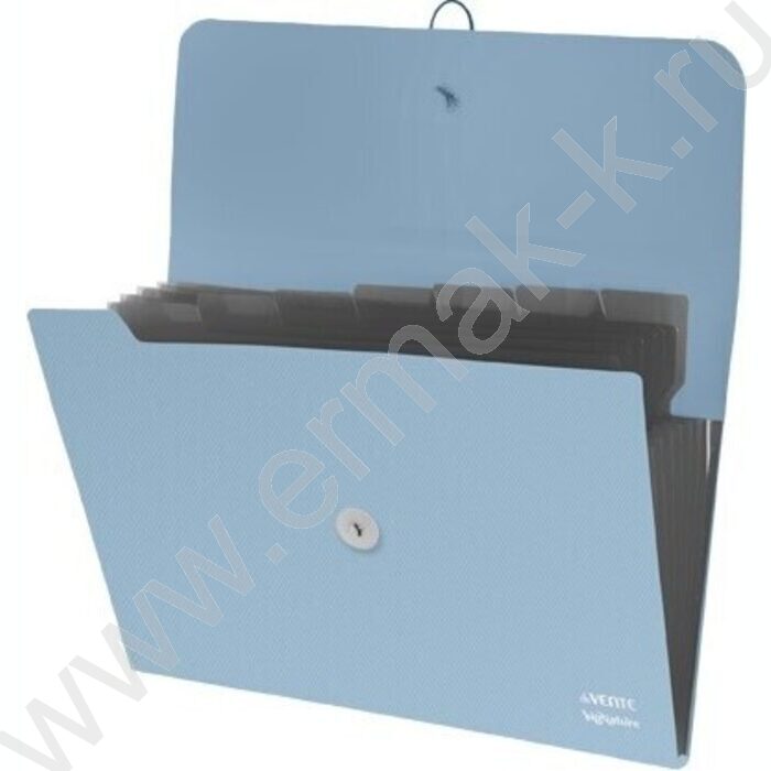 Папка на резинках/кнопке 8отд. A4 "sigNATURE" 600мкм, фактура "ткань" / сумеречно синяя | Фото 2