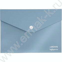 Папка-конверт на кнопке А5 sigNATURE фактура "ткань" мат. прозрарач. 350мкм, сумеречно синяя NEW | Фото 1