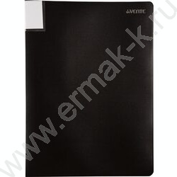 Папка  20 файлов А3 "Uno Black" фактура "песок", 500мкм /вкладыши 30мкм, непрозрачная черная NEW | Фото 1