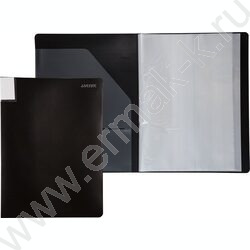 Папка  20 файлов А3 "Uno Black" фактура "песок", 500мкм /вкладыши 30мкм, непрозрачная черная NEW | Фото 2