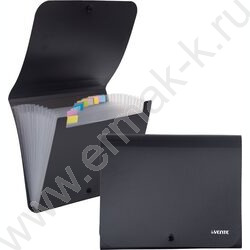 Папка картотека 13отд. Uno Black, А5, черная NEW | Фото 2