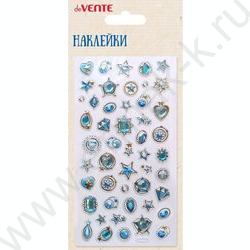 Наклейки объемные 9*17,4см "Blue Diamonds", со стразами /блистер NEW | Фото 1