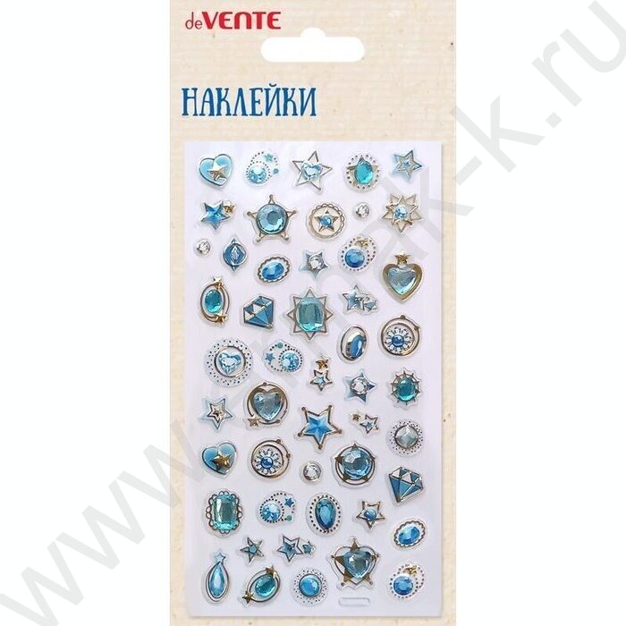 Наклейки объемные 9*17,4см "Blue Diamonds", со стразами /блистер | Фото 1