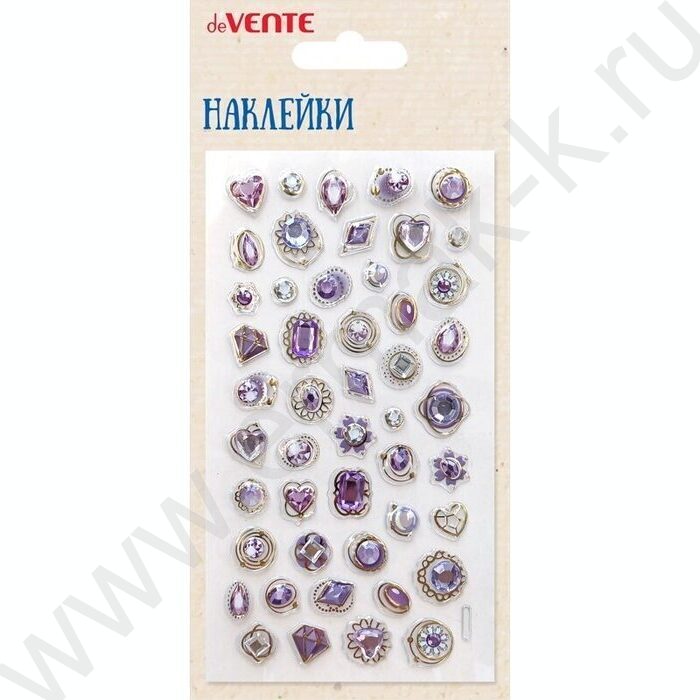 Наклейки объемные 9*17,4см "Purple Fantasy", со стразами /блистер | Фото 1